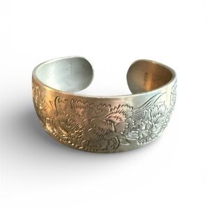 Kirk Stieff Pewter Floral Cuff Bracelet